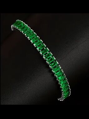 Emerald Green Tennis Bracelet - Women Jewelry